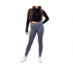 NEW JULIA ROSE caitlin crossover full length leggings with pockets in charcoal
